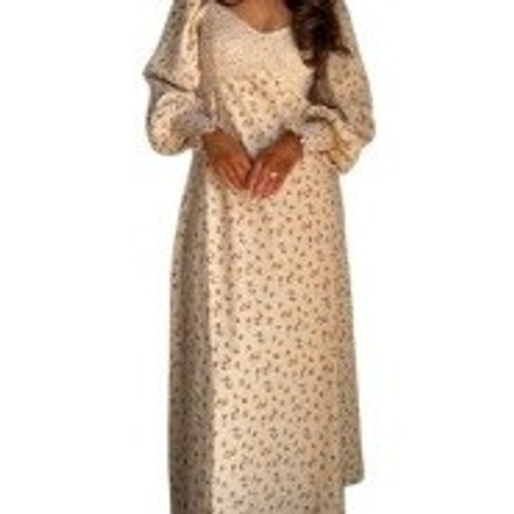 In Loom Blush Blooms Maxi Dress Lace V-Neck Balloon Sleeve Size Small